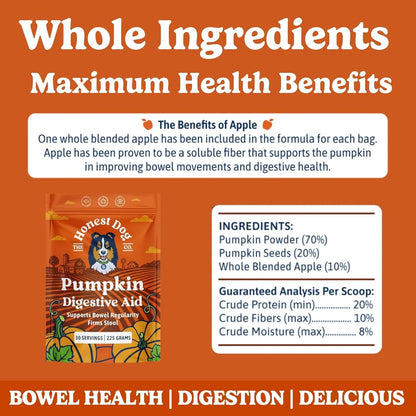 Honest Dog Co - Pumpkin Digestive Aid For Dogs